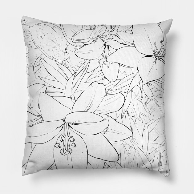 Asiatic Lilies Pillow by WendiStrangFrost