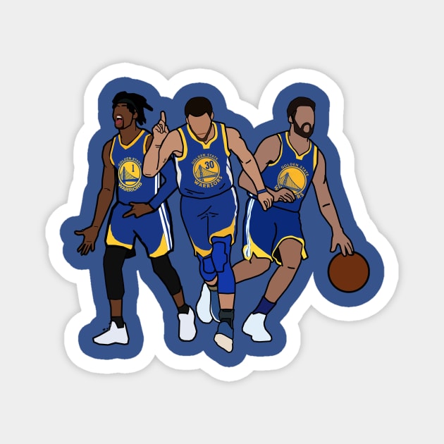 Steph Curry/Klay Thompson/D'Angelo Russell Golden State Warriors Big 3 2020 NBA Magnet by xavierjfong