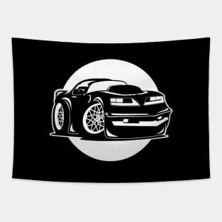 Seventies Classic Muscle Car Cartoon Tapestry