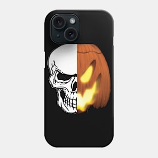 skull and pumpkin face Phone Case