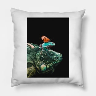 Stacks on Green Lizard Pillow