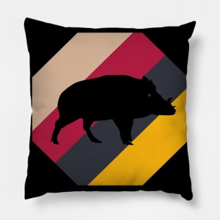 little wild boar design forest fox fan Pillow