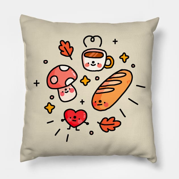 Fall Friends Pillow by maiadrawss