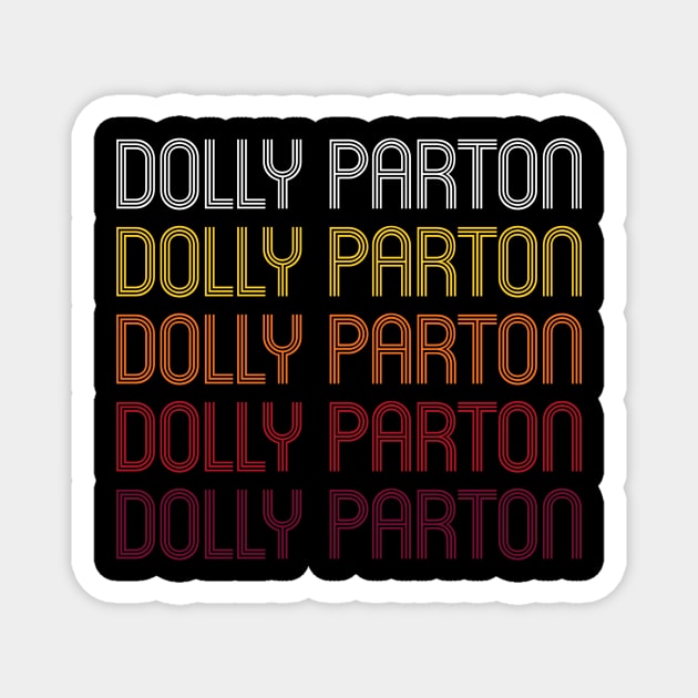 Retro Dolly Wordmark Repeat - Vintage Style Magnet by Realistic Flamingo