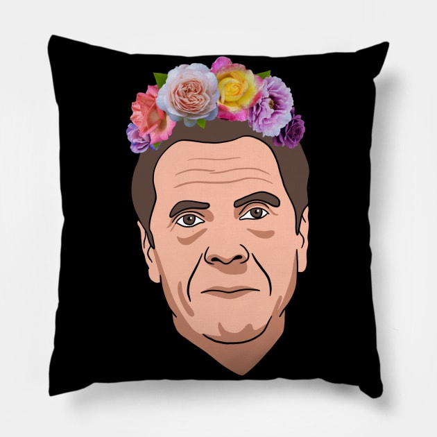 Andrew Cuomo With Flower Crown Pillow by isstgeschichte