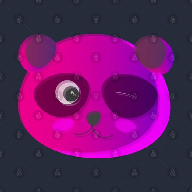 Glitch Panda Neon Face by tatadonets