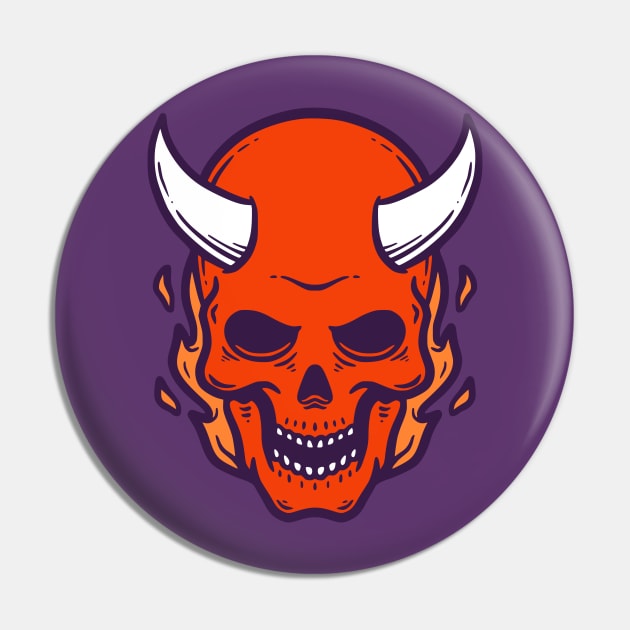 Angry Devil Skull Pin by Pongatworks Store