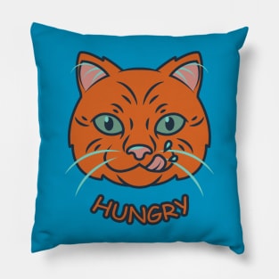 hungry orange cat Pillow