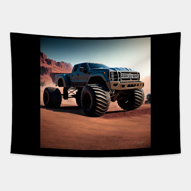 Iron Monster Truck Tapestry by Ratherkool