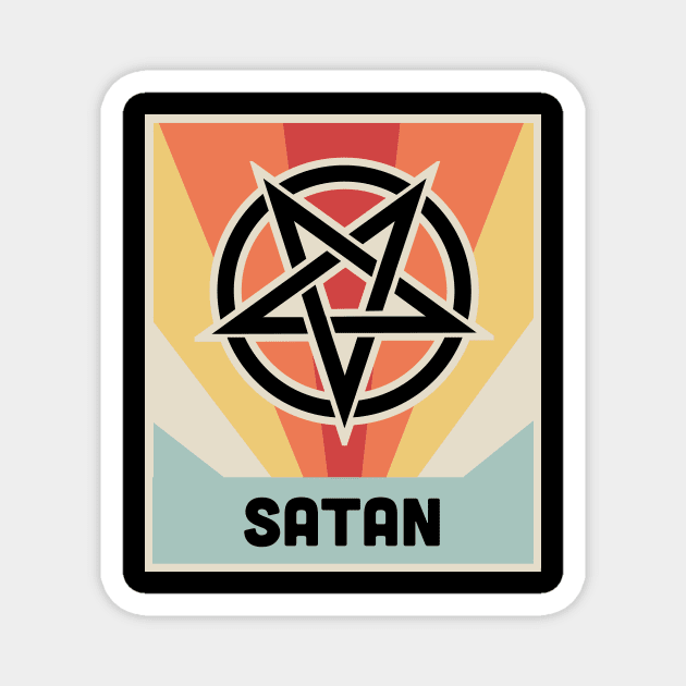 SATAN | Vintage Occult Pentagram Magnet by MeatMan