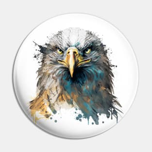 Eagle Portrait Animal Painting Wildlife Outdoors Adventure Pin