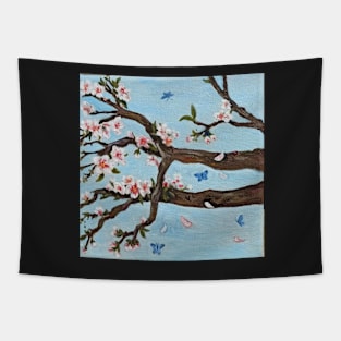 almond tree branches in bloom Tapestry