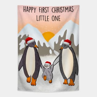 PENGUIN FIRST CHRISTMAS LITTLE ONE Tapestry