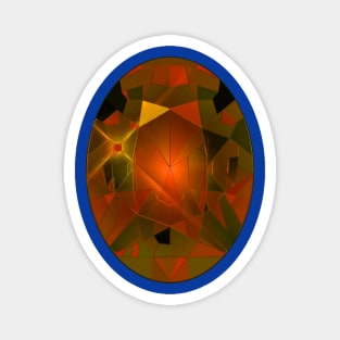 Orange and Yellow Oval Shape Gemstone Magnet