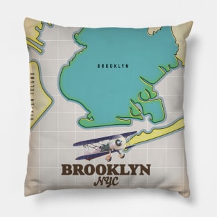 Brooklyn New York Map Pillow