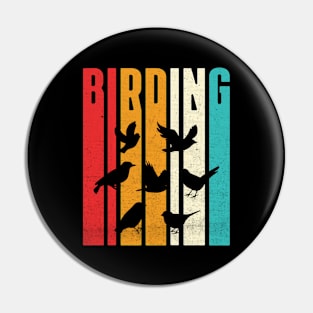 Vintage Birding For Birders With Birds Retro Pin