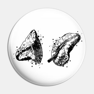 Adrenal Gland Black and White Anatomy Drawing Pin