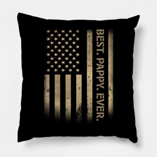 Best Pappy Ever American USA Grunge Flag Father's Day Pillow