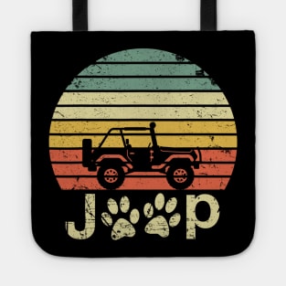 Vintage Jeep Dog Paw Jeep Tote