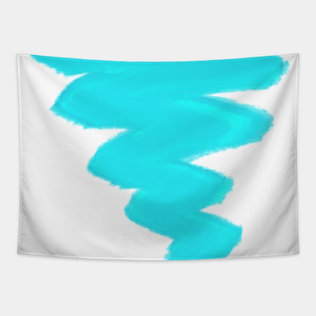 Abstract Neon Cyan Brush Stroke Tapestry by AbstractIdeas