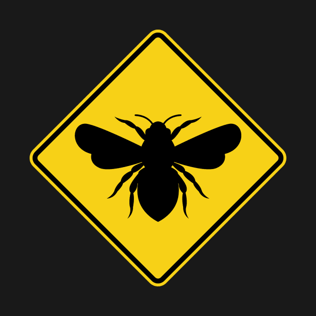 Bee Warning Sign by Mamon