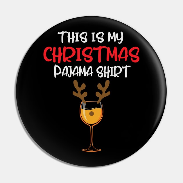 This is my Christmas pajama Reindeer Wine Glass Pin by BadDesignCo