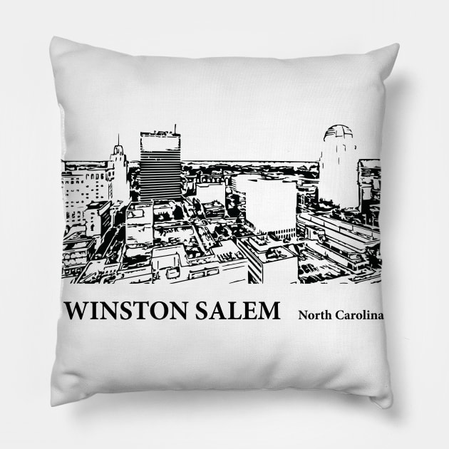Winston Salem - North Carolina Pillow by Lakeric