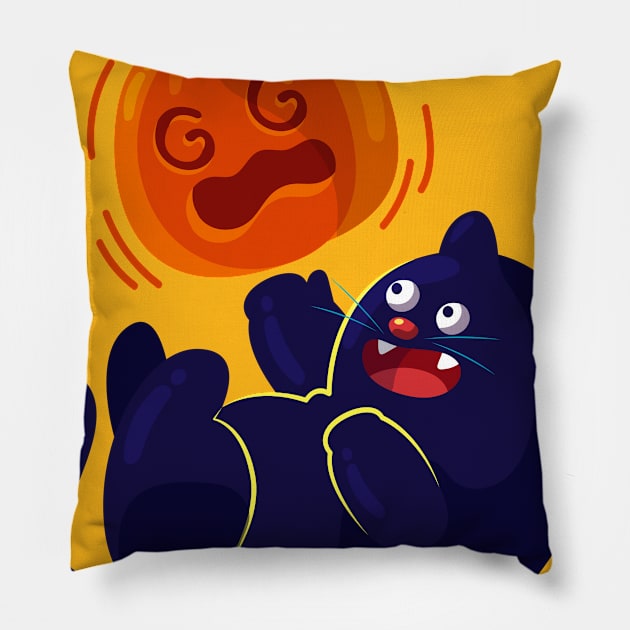 Lovely Halloween black cat unisex Pillow by bakry