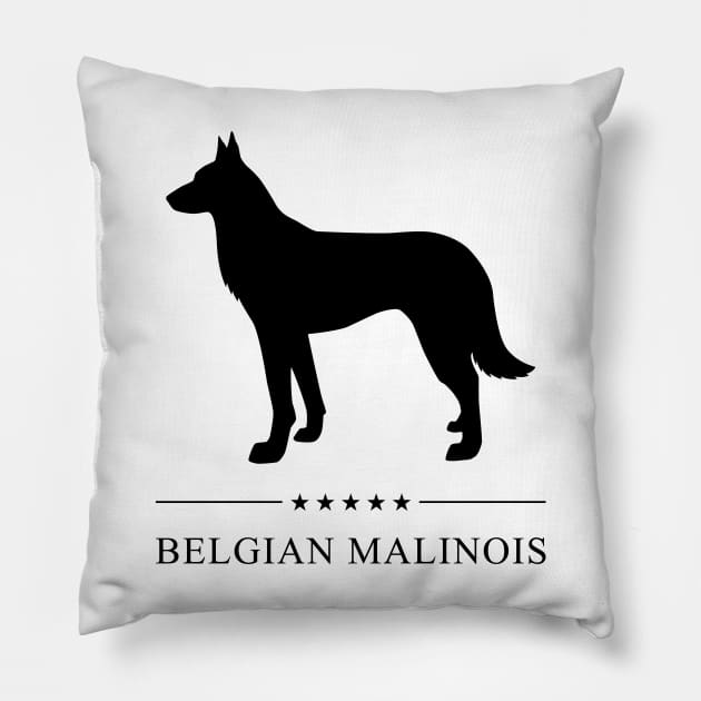 Belgian Malinois Black Silhouette Pillow by millersye