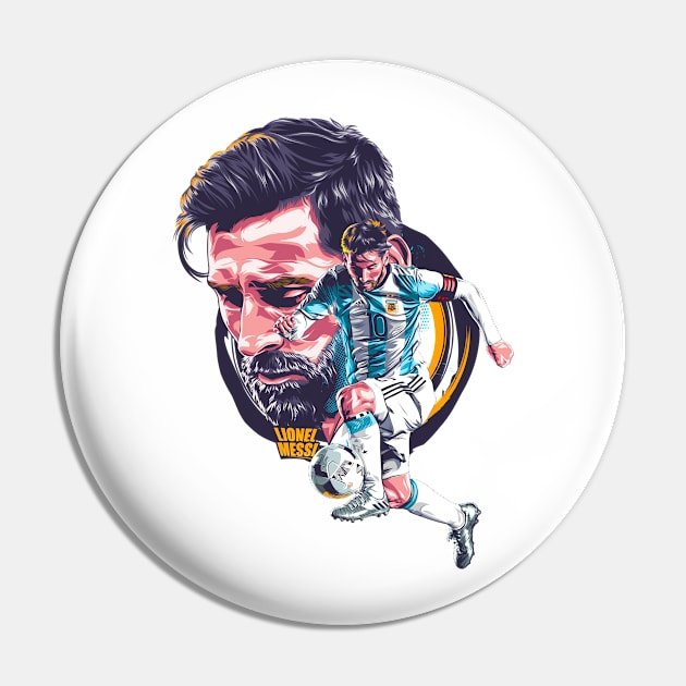 Leo Messi the World Champion Pin by Futbol Art