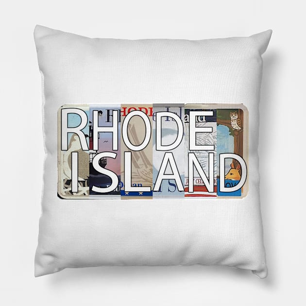 Rhode Island License Plates Pillow by stermitkermit