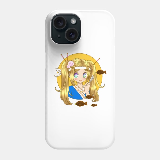 Kawaii Ramen Girl with Spoon Phone Case by Fizzy Vee