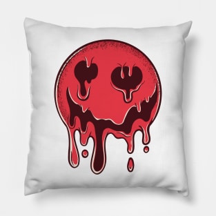 Melting Dark Smiley Pillow