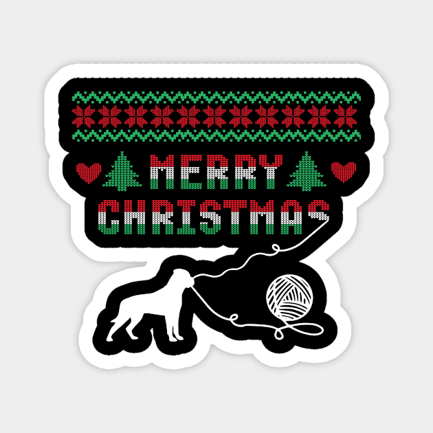 Rottweiler Dog Stitch Christmas Design Magnet by SVGBistro