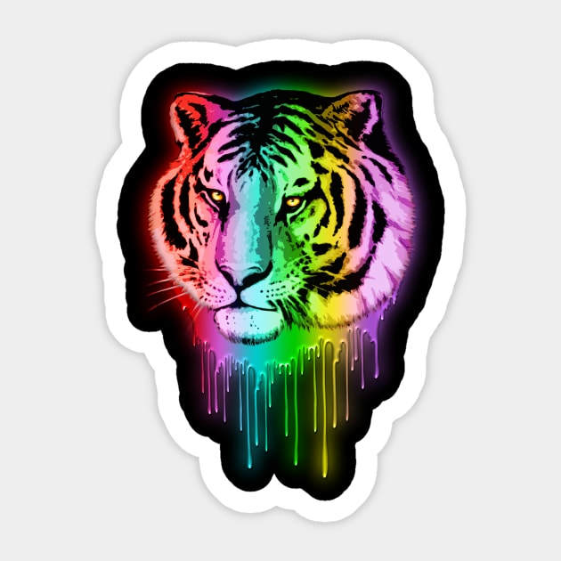 Corey Tiger 80s New Wave Neon Splatter Heart Sticker