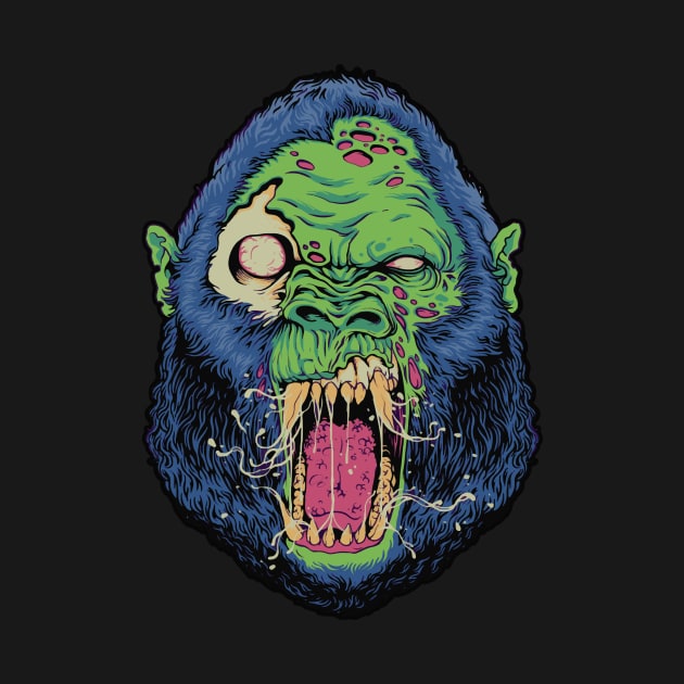 Awesome Zombie Gorilla Head by SLAG_Creative