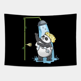 Panda takes a shower Tapestry