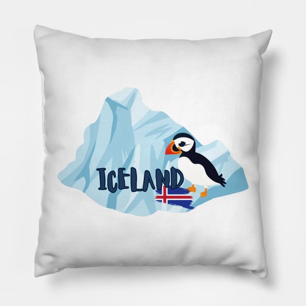 Atlantic Puffins - Iceland Pillow by DW Arts Design