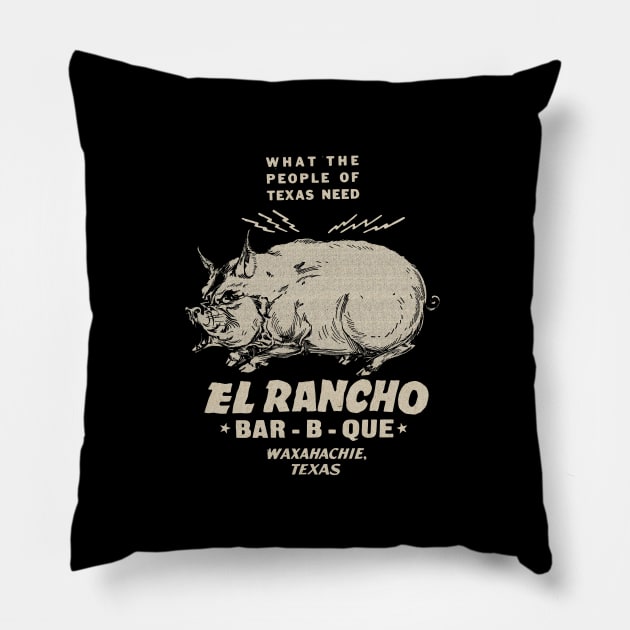 Vintage Texas Barbeque Pillow by Kujo Vintage