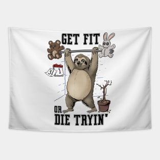 Get Fit Or Die Trying: Slothitude: Workout Motivation with a Relaxing Twist Tapestry