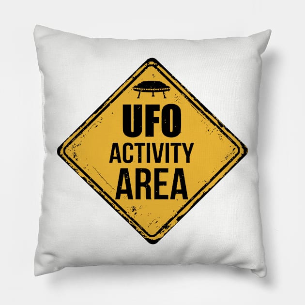 Alien UFO spaceship Pillow by Supertrooper