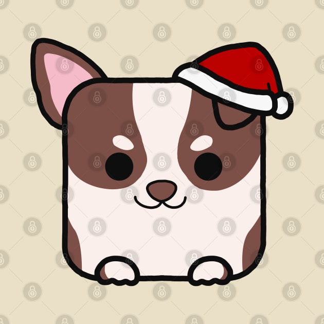 Funny Square Chihuahua Christmas by Luna Illustration