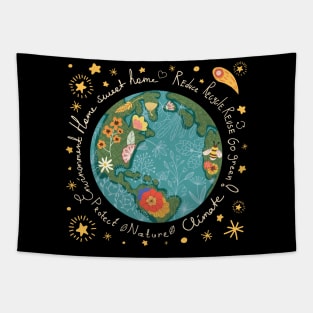 earth floral design Tapestry