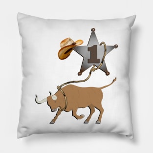 Western Cowboy Rodeo Number One Bull Rider Gifts Pillow