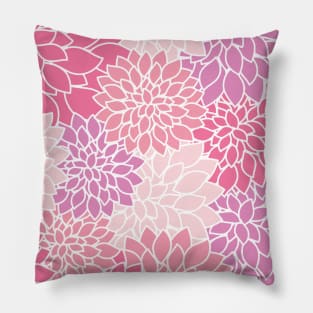 Dahlia Flowers, Pattern Of Flowers, Pink Dahlia Pillow