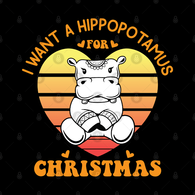 I want a hippopotamus for Christmas pajamas Funny Hippo Graphic Xmas Holiday by Vixel Art