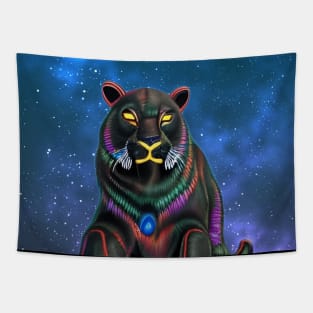 Black Neon Panther (Cosmic) Tapestry