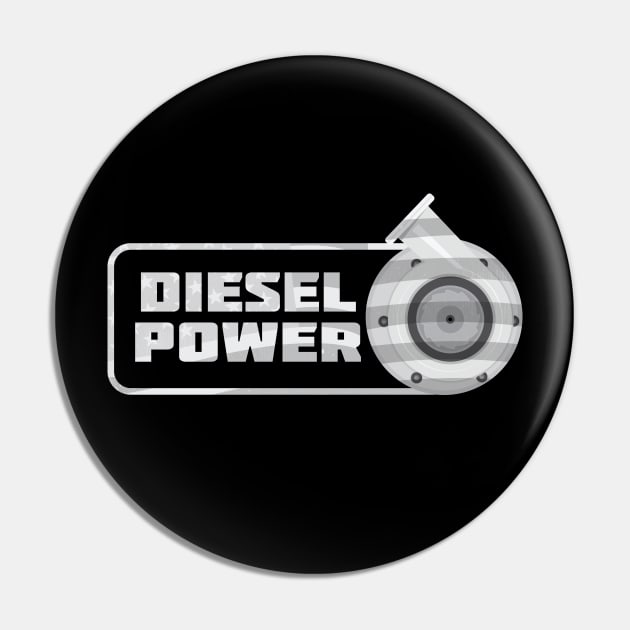 Diesel Power Turbocharger American Flag USA Pin by almostbrand