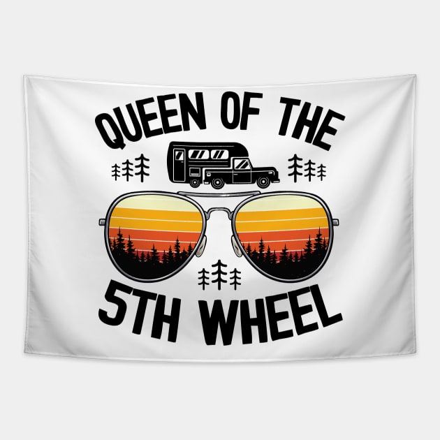 Queen Of The 5th Wheel Funny Camping Tapestry by Kuehni