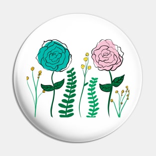 Floral roses Pin